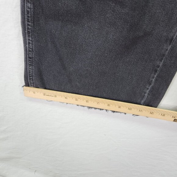 We The Free People Distress Baggy Jeans Size 30 Black Wide Leg Denim Button Fly - Picture 9 of 15